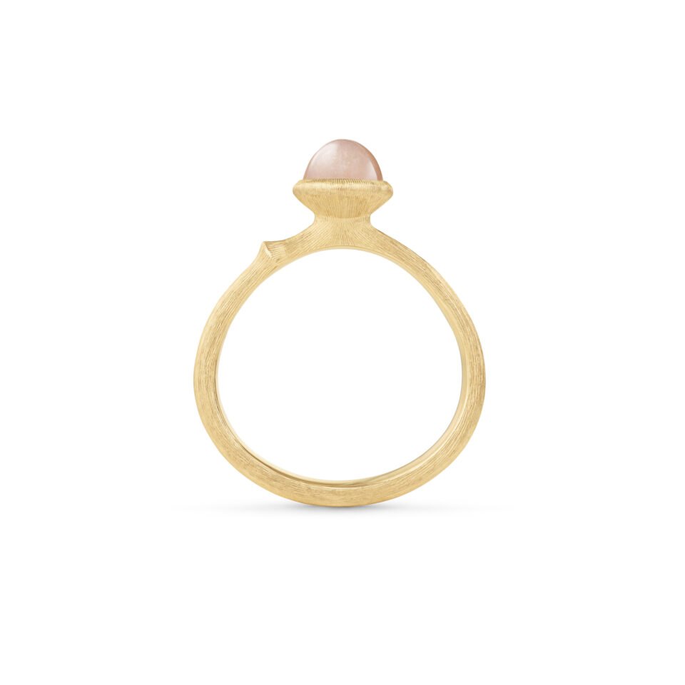 Ring, Lotus Tiny 0 Blush Månesten gult gull
