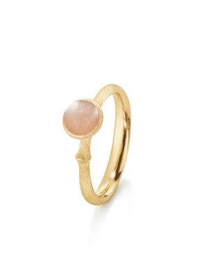Ring, Lotus Tiny 0 Blush Månesten gult gull