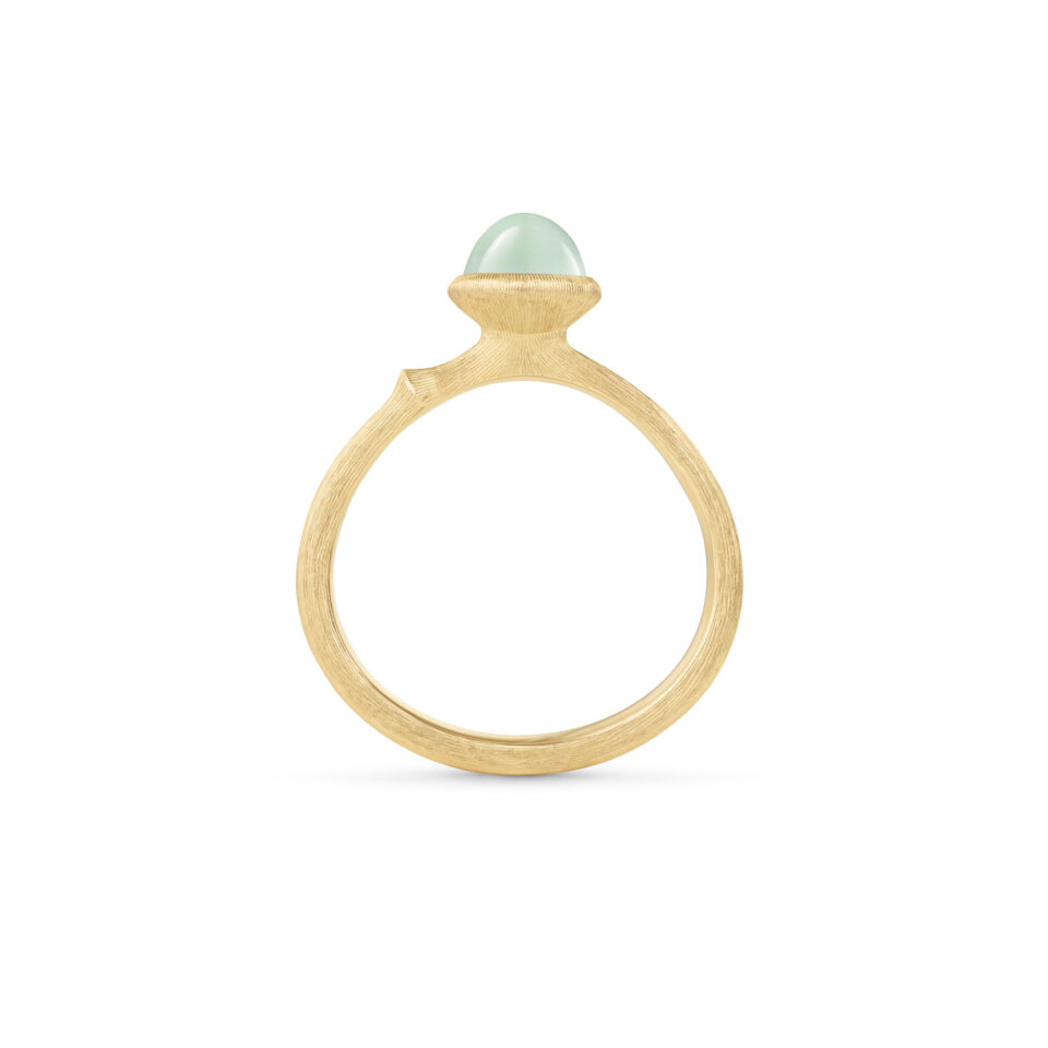 Ring, Lotus Tiny 0 Akvamarin gult gull