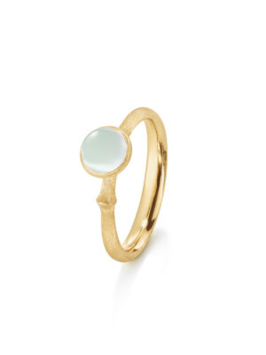 Ring, Lotus Tiny 0 Akvamarin gult gull