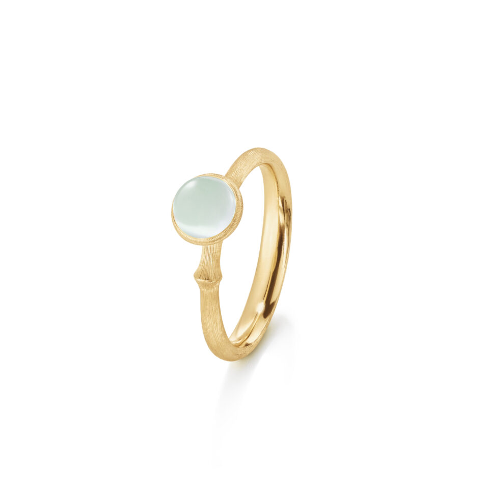 Ring, Lotus Tiny 0 Akvamarin gult gull