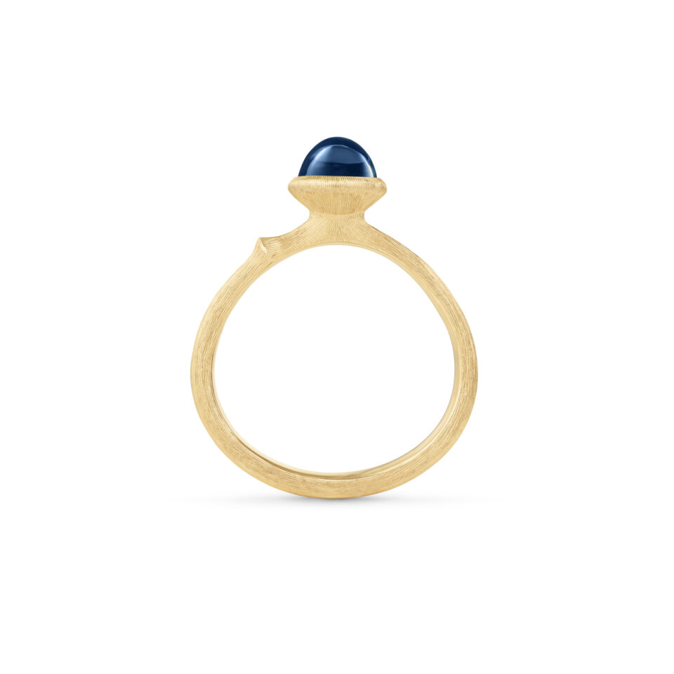 Ring, Lotus Tiny 0 London Blå Topas gult gull