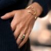 Ring, Lotus Tiny 0 London Blå Topas gult gull