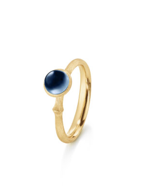 Ring, Lotus Tiny 0 London Blå Topas gult gull