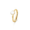Ring, Lotus Tiny 0 Hvit Månesten gult gull