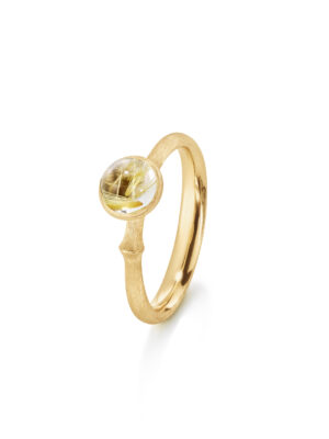 Ring, Lotus Tiny 0 Rutilkvarts gult gull