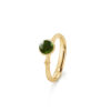 Ring, Lotus Tiny 0 Grønn Turmalin gult gull