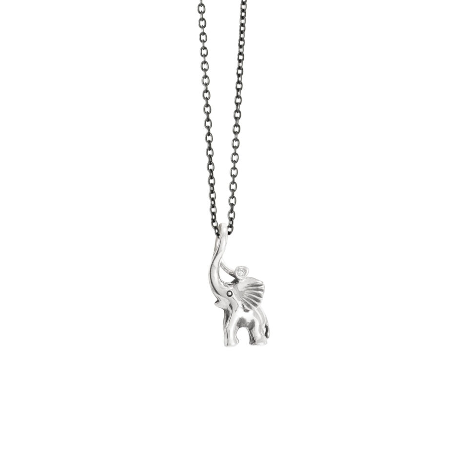 Kjede, Design Collier 80-50 cm oksidert sølv