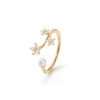 Ring, Shooting Stars 3 Stjerner med Hvit Ferskvannsperle 0,14 ct TW.VS.