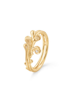 Ring, BoHo gult gull 0,008 ct. TW.VS.