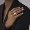 Ring, Leaves Pavé medium 18 k gult gull 0,28 ct TW.VS.