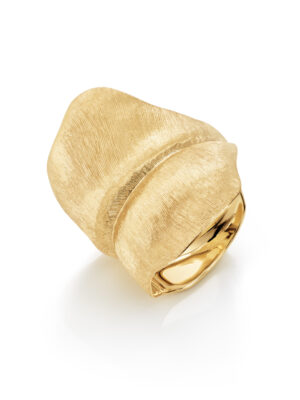 Ring, Leaves stor 18 k gult gull