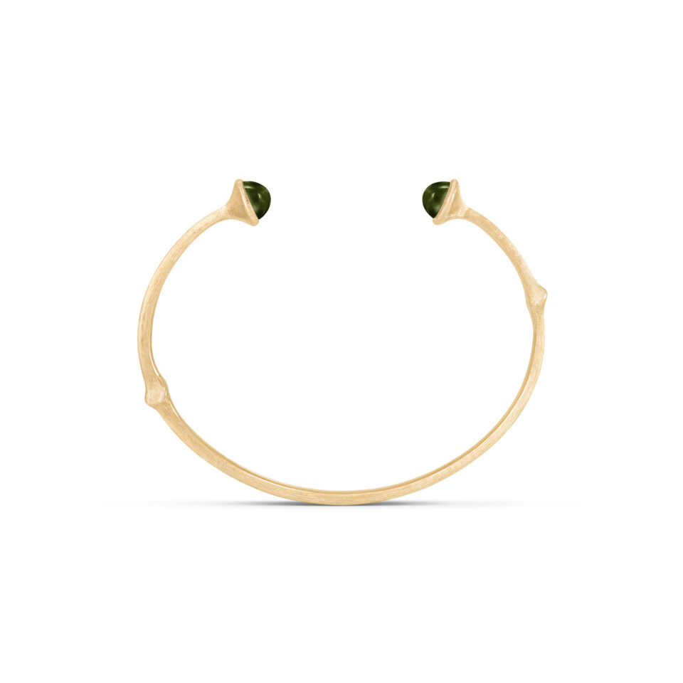 Armring, Nature Bangle Grønn Turmalin gult gull