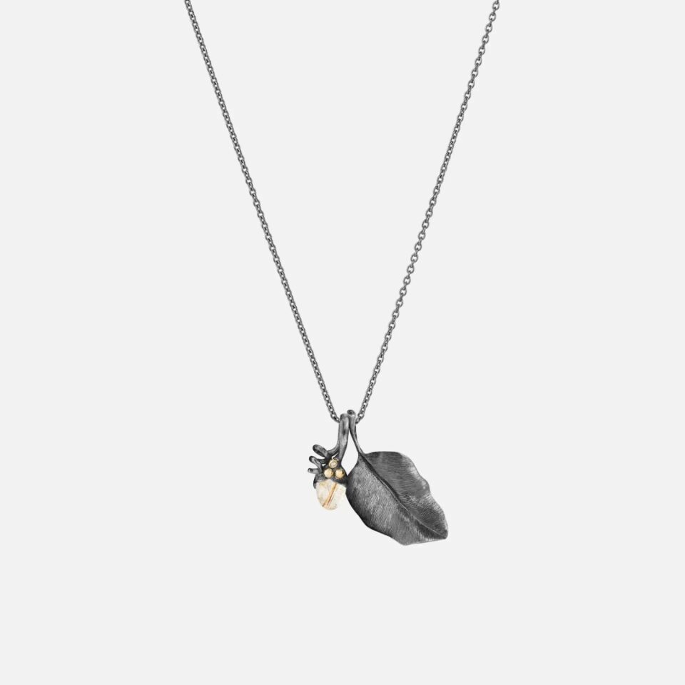 Kjede, Design Collier 40-38-36 cm oksidert sølv