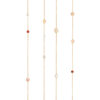 Kjede, Shooting Stars Collier 90 cm 3 Stjerner 0,12 ct. TW.VS. - Blush Månesten, Grå Månesten, Rosa Korall, Hvit Perle, Karneol og Rosenkvarts