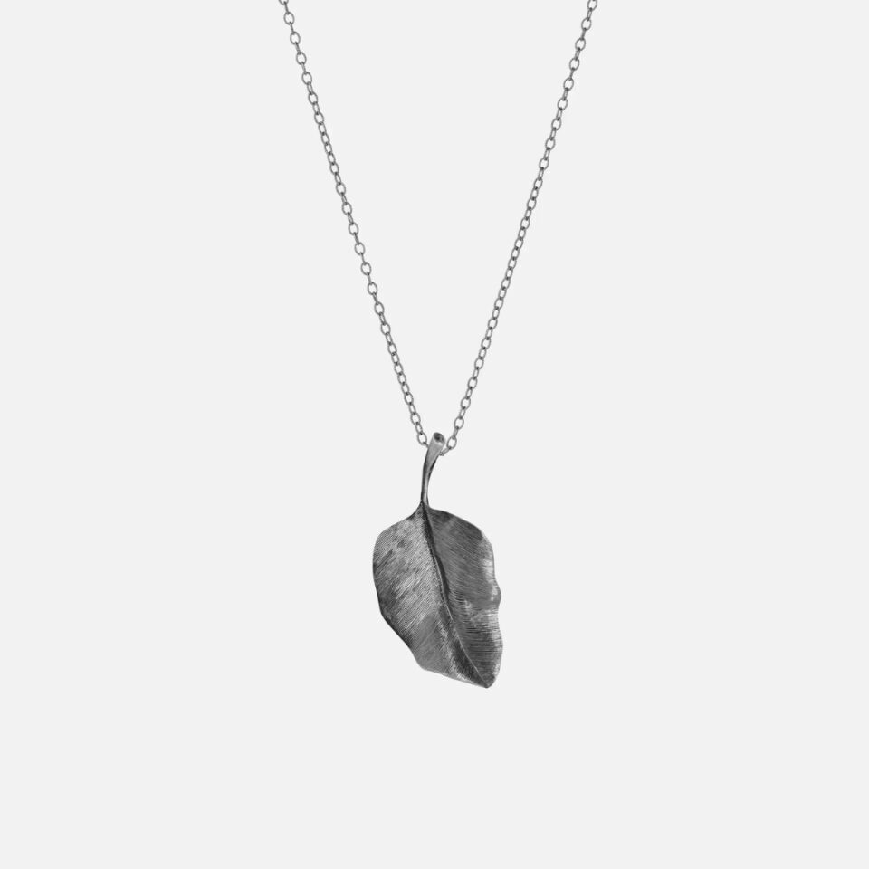 Kjede, Lotus Collier anker tynt 80 / 90 cm oksidert sølv