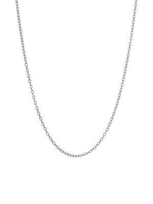 Kjede, Lotus Collier anker tynt 80 / 90 cm oksidert sølv