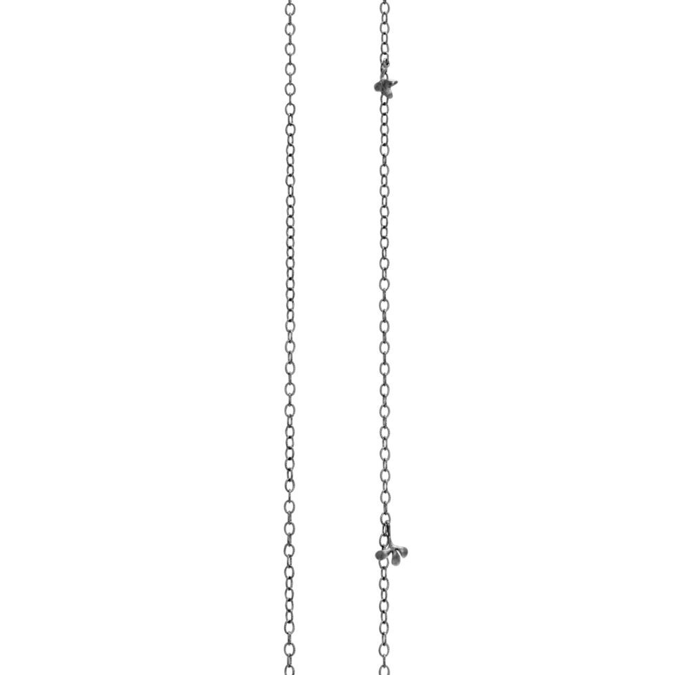 Kjede, Lotus Collier anker tynt 90 cm oksidert sølv