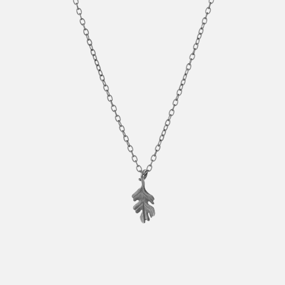 Kjede, Lotus Collier anker tynt 90 cm oksidert sølv