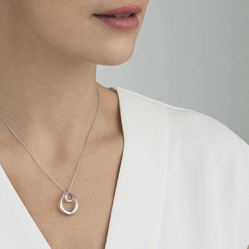 GEORG JENSEN - HALSKJEDE, OFFSPRING ANHENG STOR SØLV - STYLING