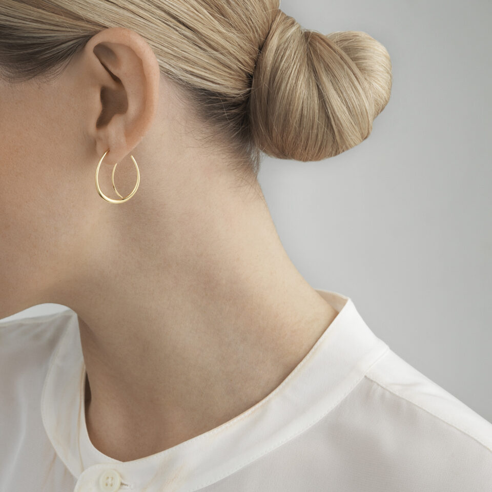 GEORG JENSEN - ØREDOBBER, OFFSPRING ØRERINGER GULT GULL - STYLING