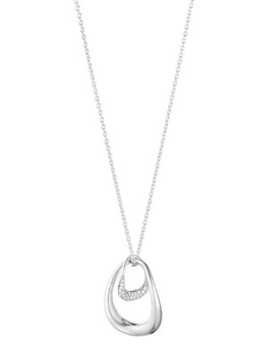 GEORG JENSEN - HALSKJEDE, OFFSPRING ANHENG STOR PAVÉ 0,08 CT. SØLV
