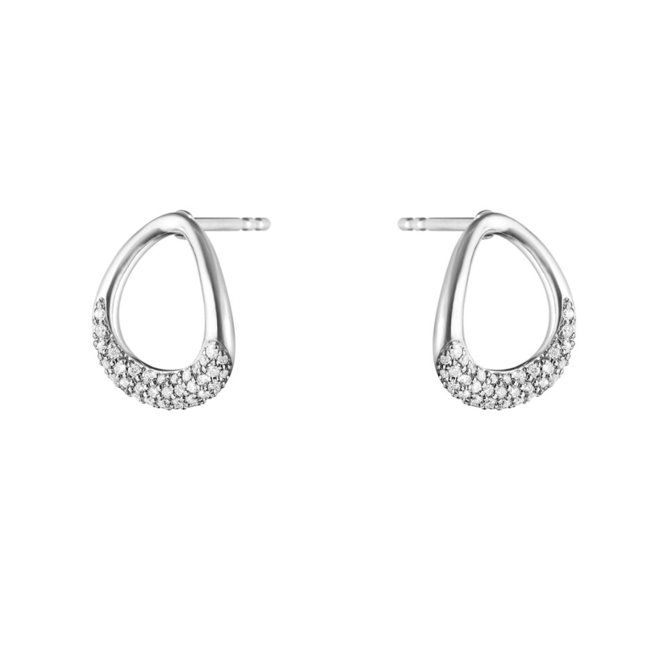 GEORG JENSEN - ØREDOBBER, OFFSPRING STIFT SMÅ PAVÉ 0,19 CT. SØLV