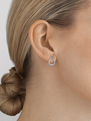 GEORG JENSEN - ØREDOBBER, OFFSPRING STIFT SMÅ PAVÉ 0,19 CT. SØLV - STYLING
