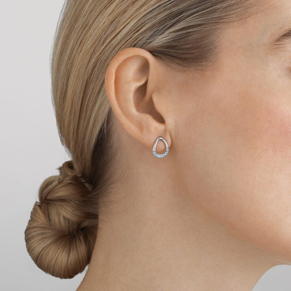 GEORG JENSEN - ØREDOBBER, OFFSPRING STIFT SMÅ PAVÉ 0,19 CT. SØLV - STYLING