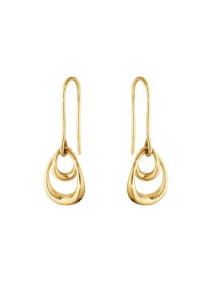 GEORG JENSEN - ØREDOBBER, OFFSPRING LANGE GULT GULL