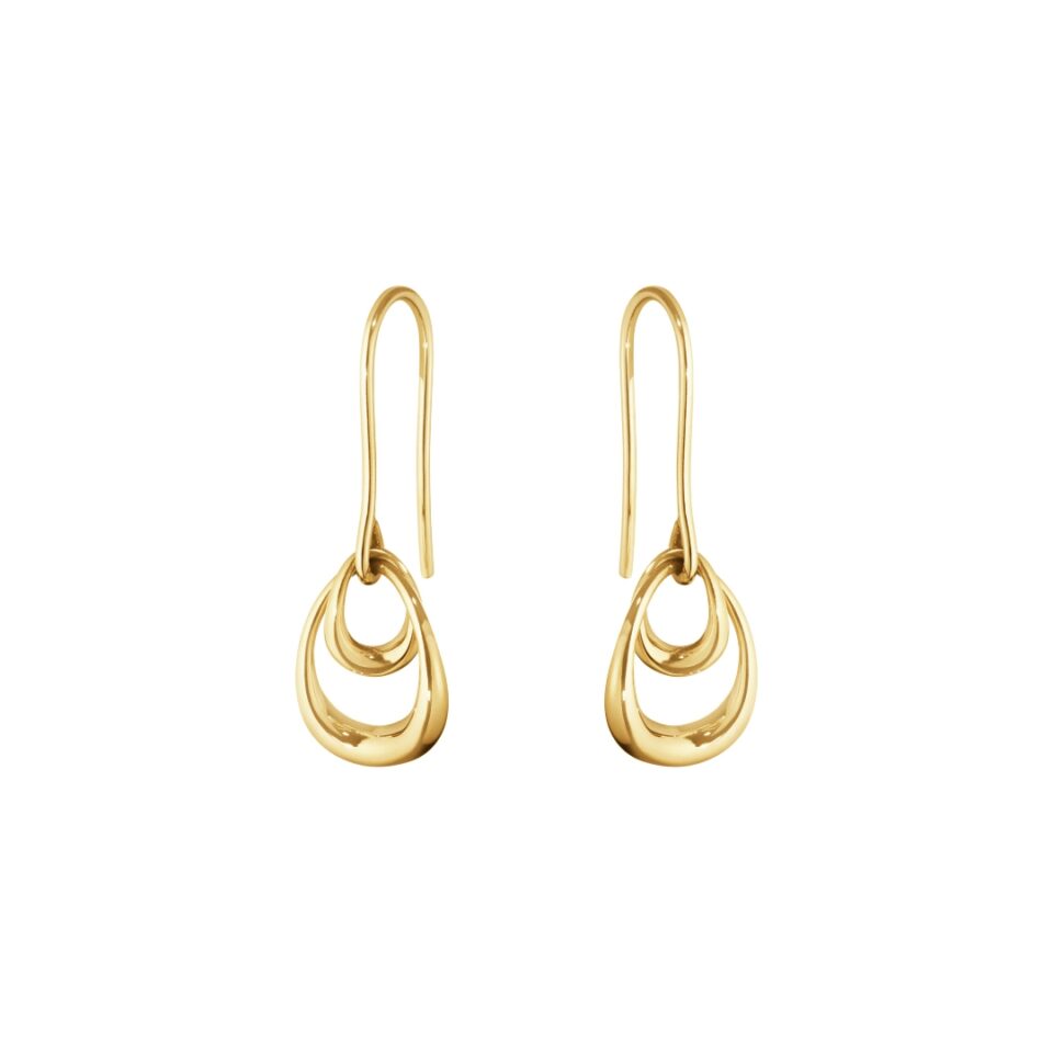 GEORG JENSEN - ØREDOBBER, OFFSPRING LANGE GULT GULL