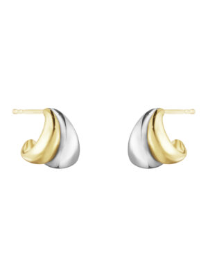 GEORG JENSEN - ØREDOBBER, CURVE SMÅ ØRERINGER GULT GULL OG SØLV