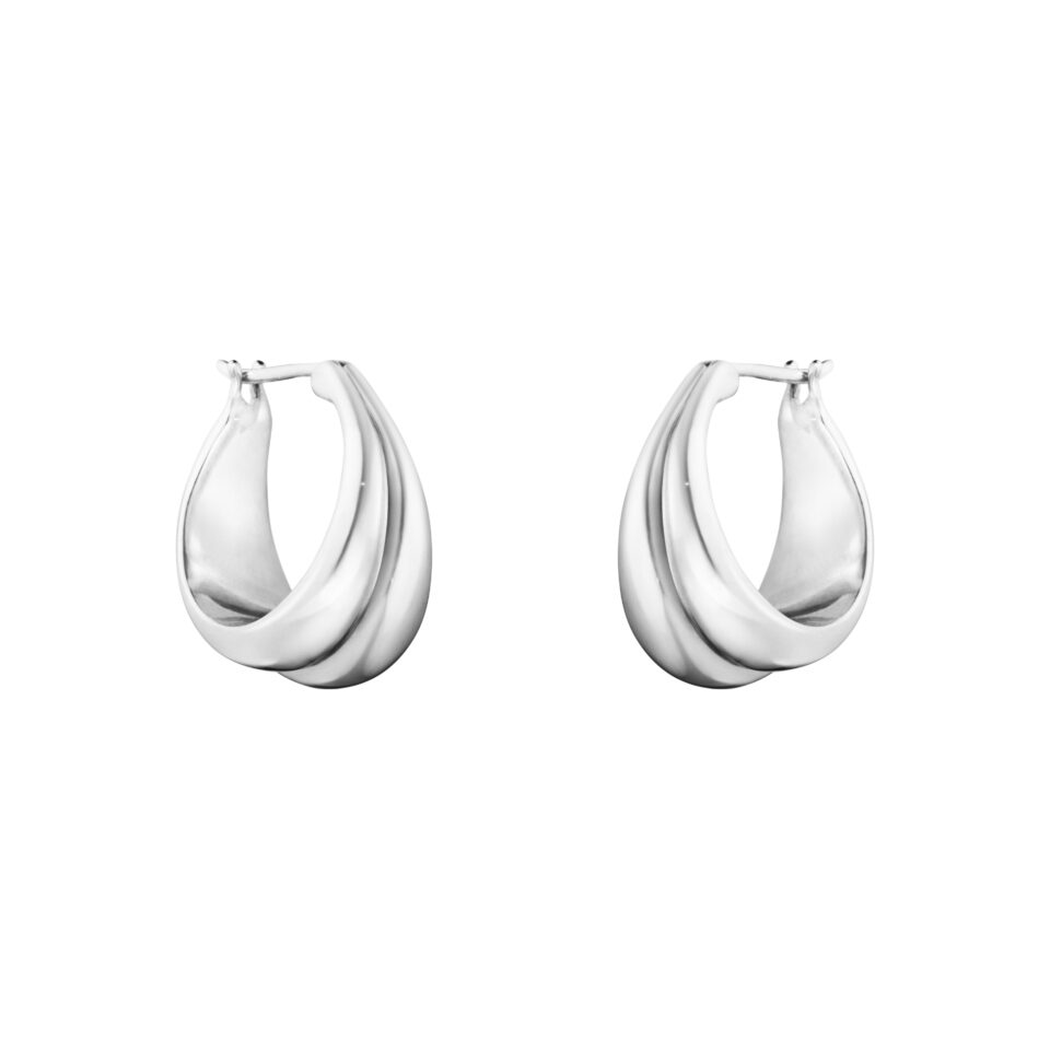GEORG JENSEN - ØREDOBBER, CURVE MEDIUM ØRERINGER SØLV