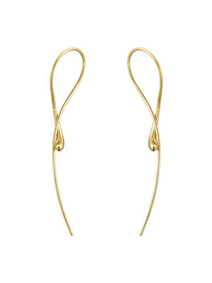 GEORG JENSEN - ØREDOBBER, MERCY TWIST ØRERINGER LANGE GULT GULL