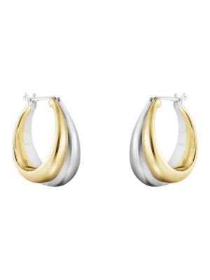 GEORG JENSEN - ØREDOBBER, CURVE MEDIUM ØRERINGER GULT GULL OG SØLV