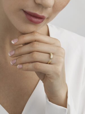 GEORG JENSEN - RING, MERCY MINI PAVÉ 0,53 CT. GULT GULL - STYLING
