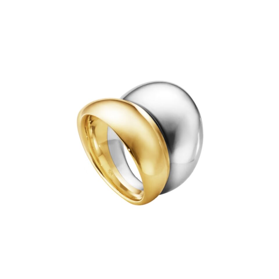 GEORG JENSEN - RING, CURVE GULT GULL OG SØLV