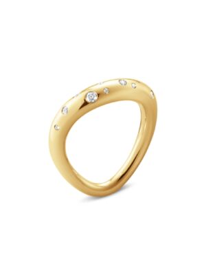 GEORG JENSEN - RING, OFFSPRING MED DIAMANTER 0,14 CT. GULT GULL