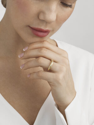GEORG JENSEN - RING, OFFSPRING MED DIAMANTER 0,14 CT. GULT GULL - STYLING