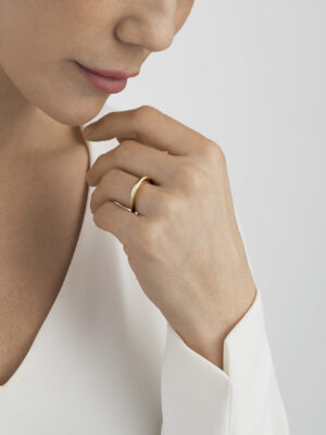 GEORG JENSEN - RING, OFFSPRING SMAL GULT GULL - STYLING