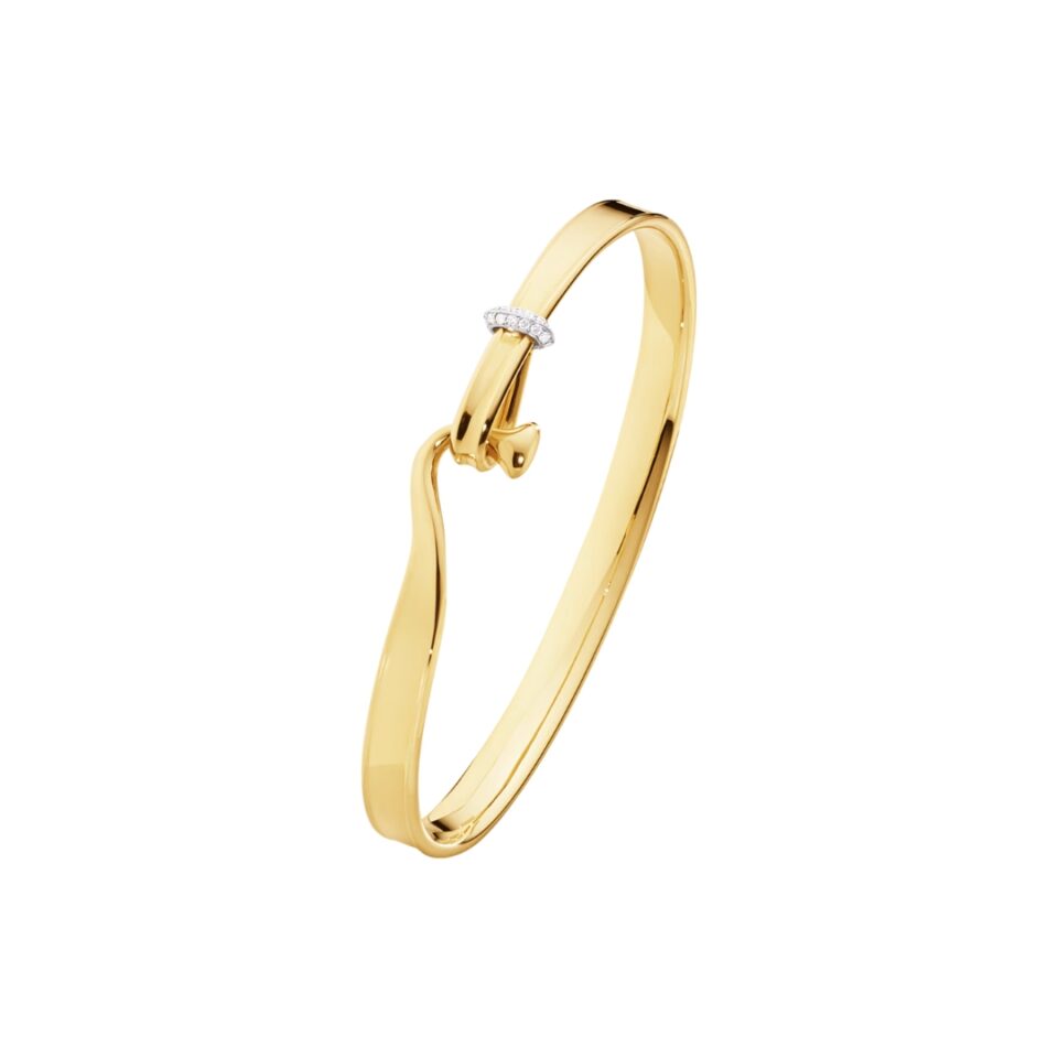 GEORG JENSEN - ARMRING, TORUN BANGLE GULT GULL MED DIAMANTER 0,08 CT. GULT GULL