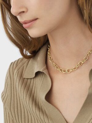 GEORG JENSEN - HALSKJEDE, OFFSPRING LINK GULT GULL - STYLING