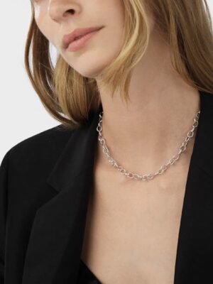 GEORG JENSEN - HALSKJEDE, OFFSPRING LINK SMAL SØLV - STYLING