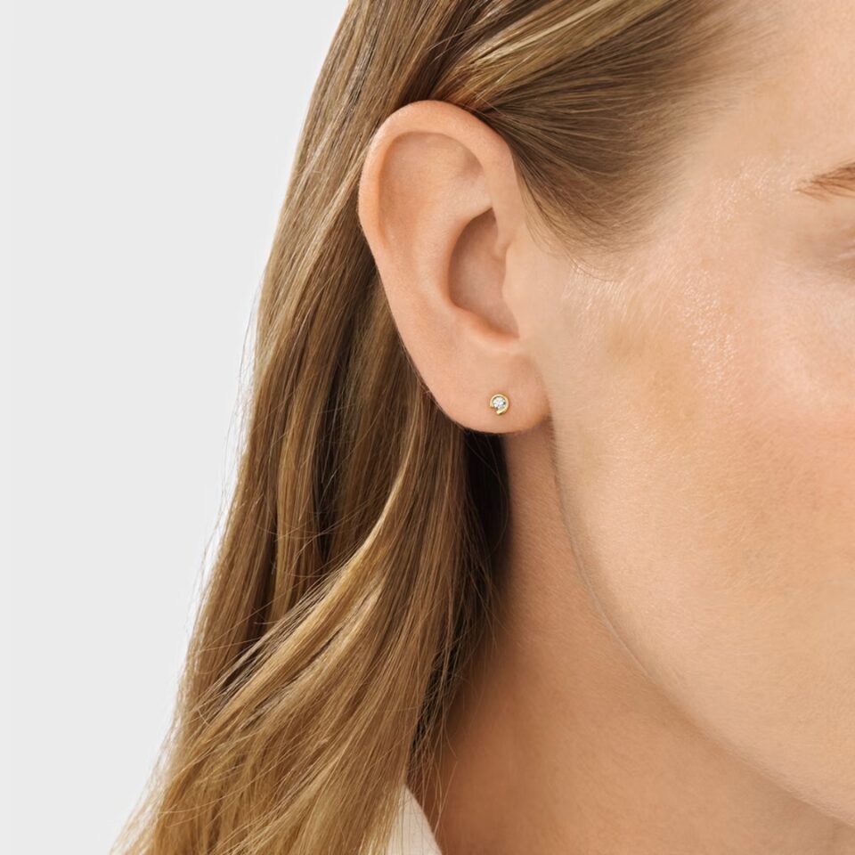 GEORG JENSEN - ØREDOBBER, MERCY MED DIAMANTER 0,10 CT. GULT GULL - STYLING
