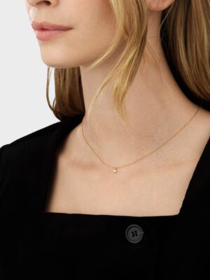 GEORG JENSEN - HALSKJEDE, MERCY MED DIAMANTER 0,05 CT. GULT GULL - STYLING