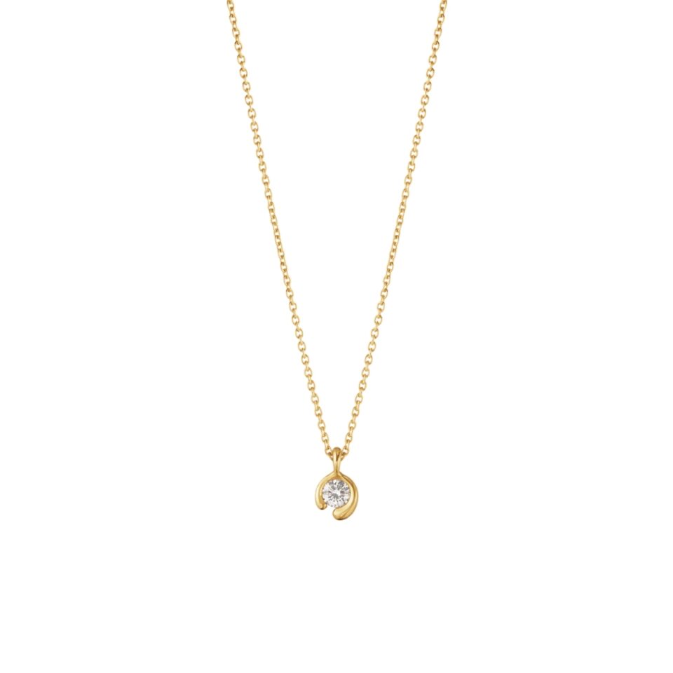 GEORG JENSEN - HALSKJEDE, MERCY MED DIAMANTER 0,10 CT. GULT GULL