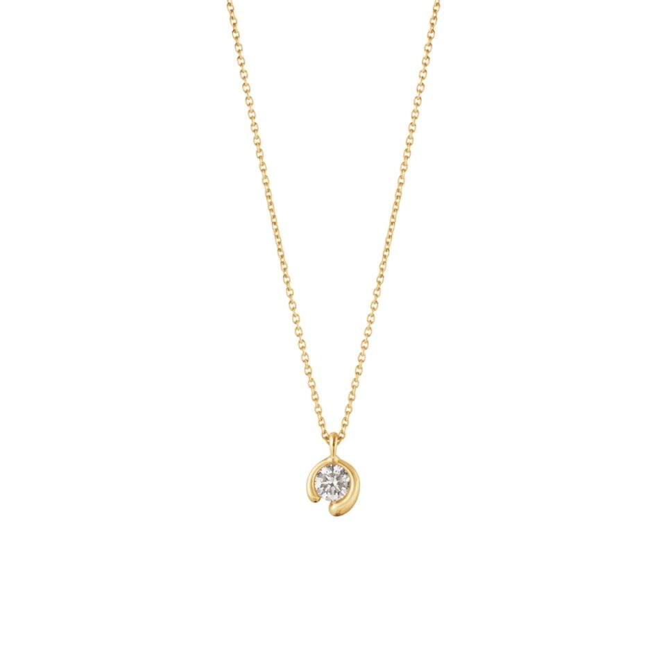 GEORG JENSEN - HALSKJEDE, MERCY MED DIAMANTER 0,20 CT. GULT GULL