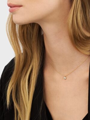 GEORG JENSEN - HALSKJEDE, MERCY MED DIAMANTER 0,20 CT. GULT GULL - STYLING
