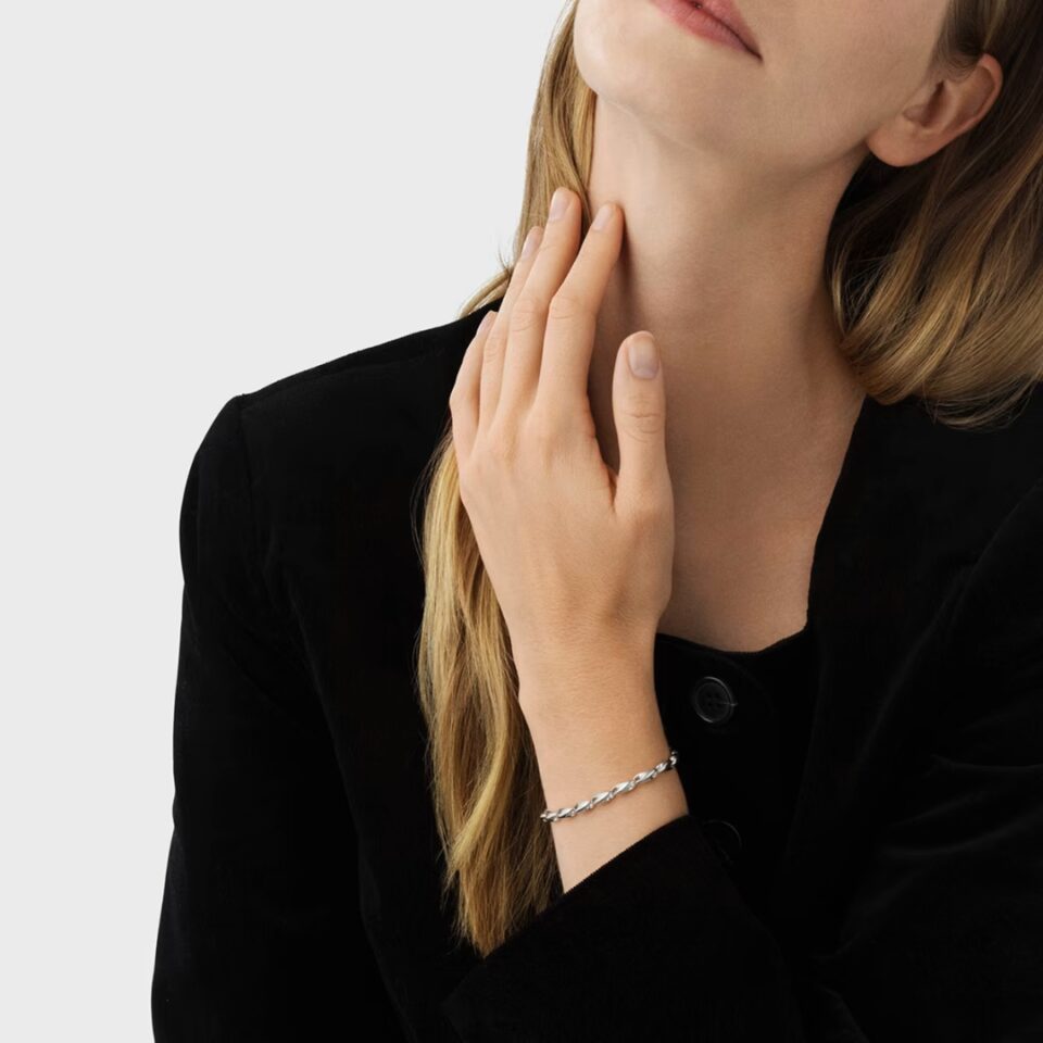 GEORG JENSEN - ARMBÅND, REFLECT LENKE SMAL SØLV - STYLING HENNE
