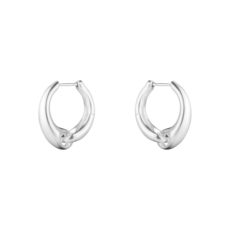 GEORG JENSEN - ØREDOBBER, REFLECT HOOPS STORE SØLV